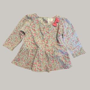 Laura Ashley Baby Floral top with Pink Bow